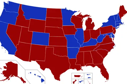 Map: United States Governors Map Without Names