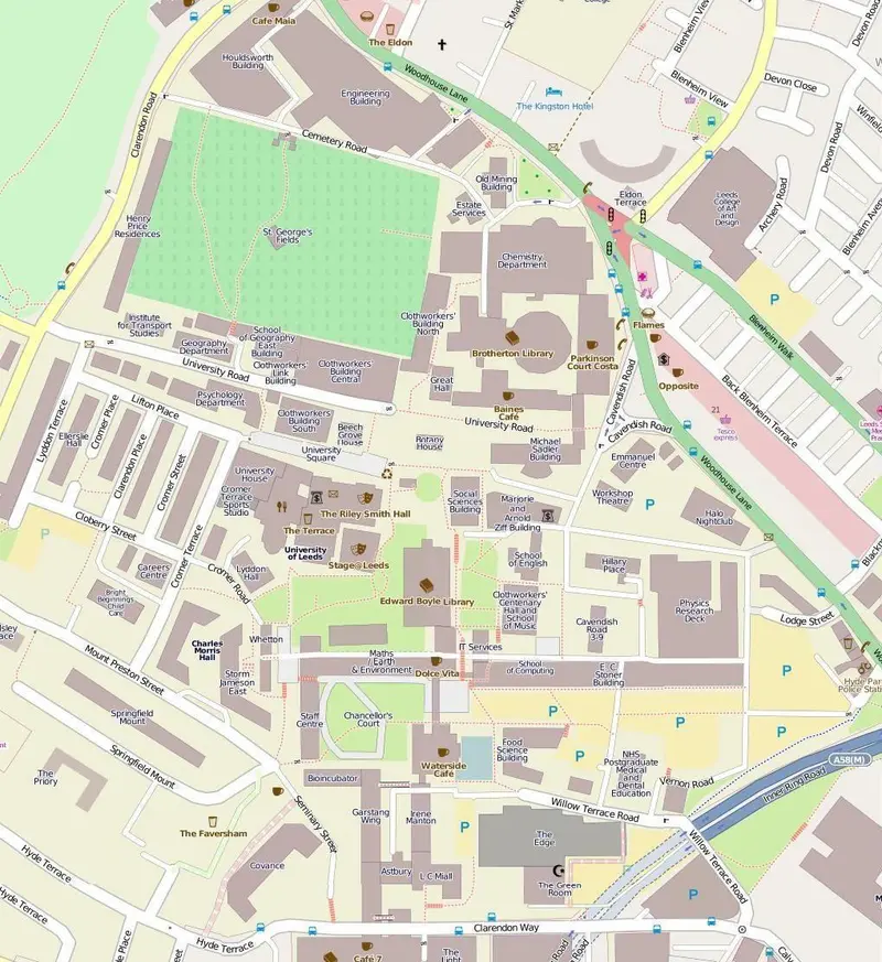 Map: University of Leeds Main Campus Map