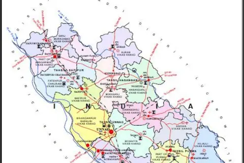 Map: Unnao District Subdivisions Map