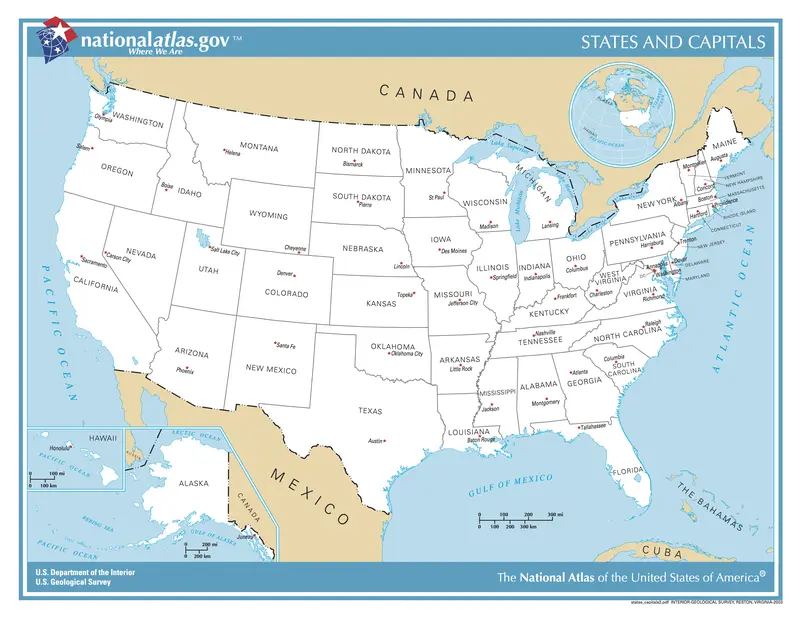 Map: Us Map States and Capitals