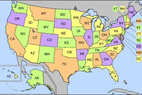Map: Us State Abbrev Map