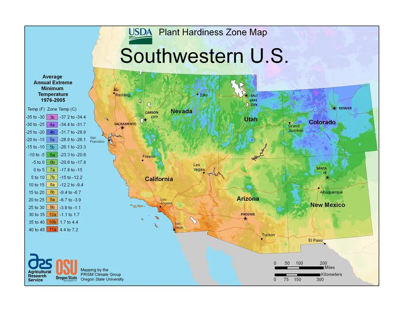 Map: Usda Plant Hardiness Zone Map South West Us