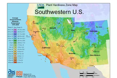 Map: Usda Plant Hardiness Zone Map South West Us