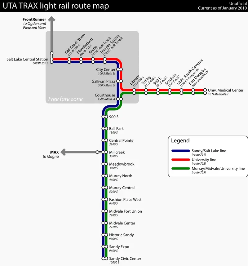 Map: Uta Trax Route Map