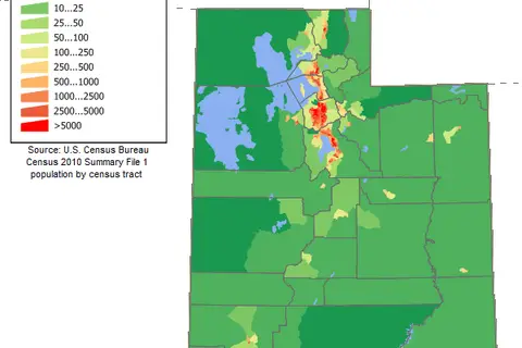 Map: Utah Population Map