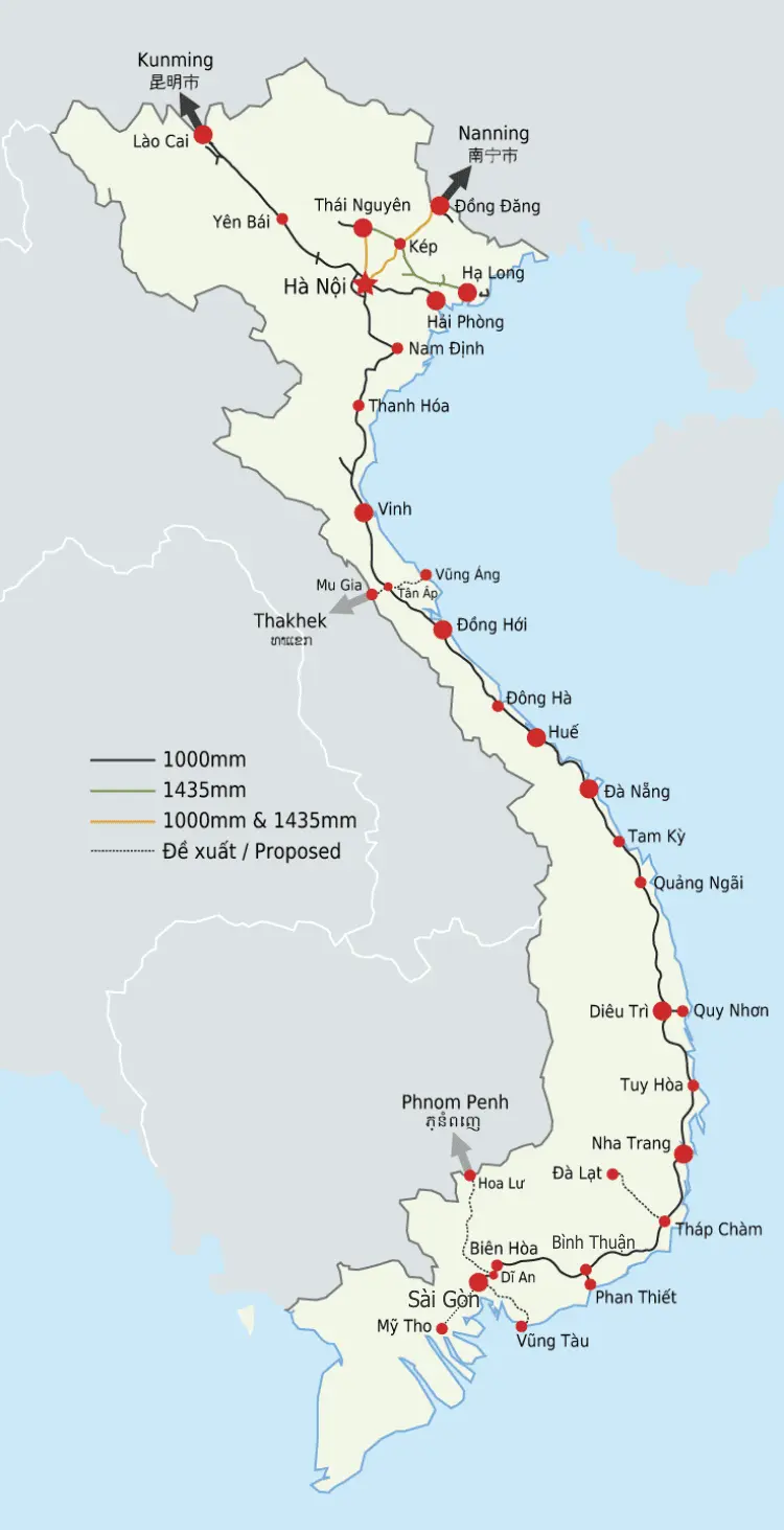 Map: Vietnam Railway Map