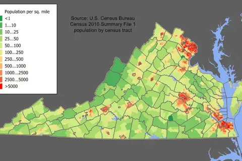 Map: Virginia Population Map