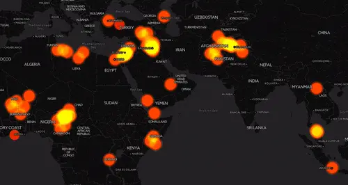 Map: Visualizing 132 terror attacks worldwide since 1st January 2016
