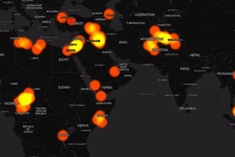 Map: Visualizing 132 terror attacks worldwide since 1st January 2016