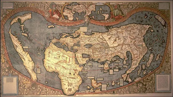 Map: Waldseemuller Map in Color