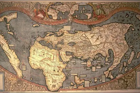 Map: Waldseemuller Map in Color