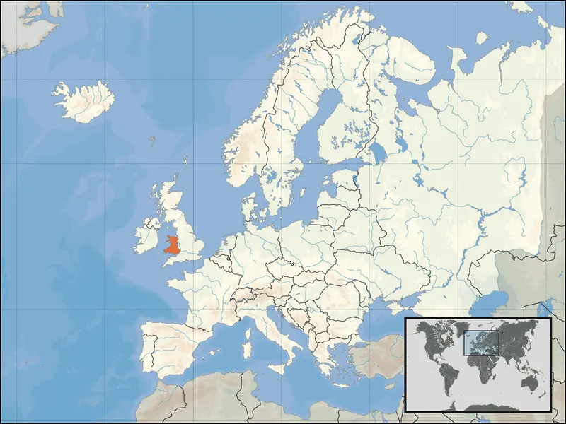 Map: Wales Map Europe