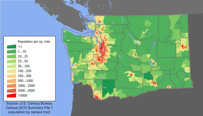 Map: Washington Population Map