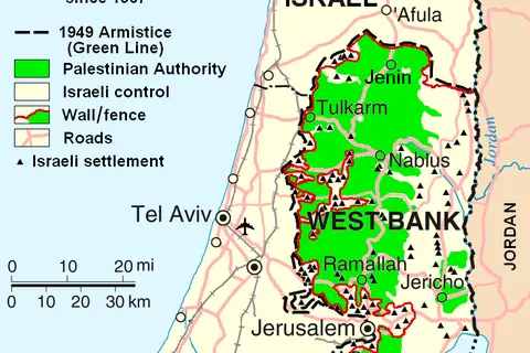Map: West Bank Gaza Map 2007 Settlements