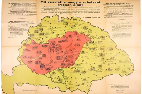 Map: What did the Hungarian dramatic art lose in consequence of Trianon?