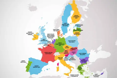 Map: WHAT EVERY EUROPEAN COUNTRY IS the WORST at