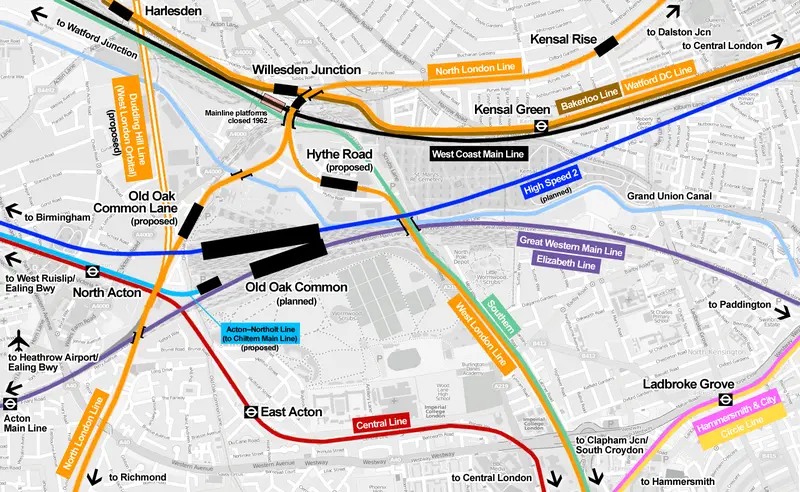 Map: Willesden Junction Map with Old Oak Common
