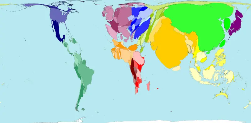 Map: World map based on scientific research papers produced