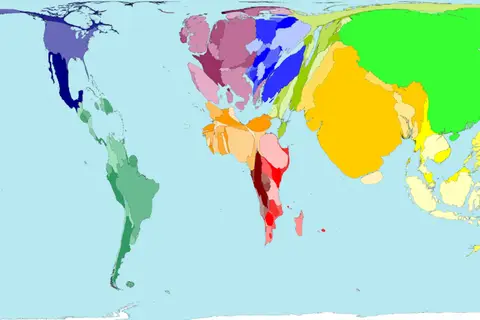 Map: World map based on scientific research papers produced