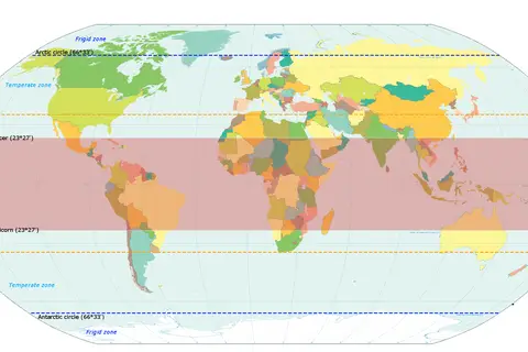 Map: World Map Indicating Tropics and Subtropics