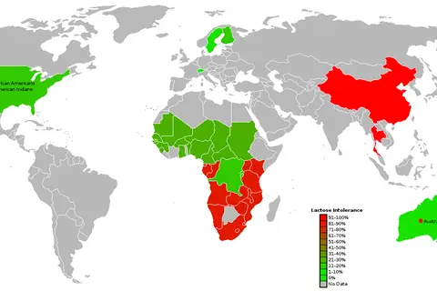 Map: World Map of Lactose Intolerance