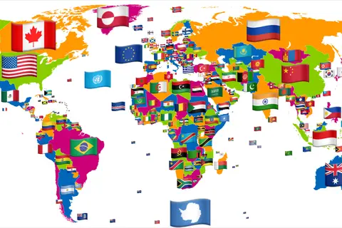 Map: World Map with Flags Emoji Version