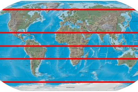 Map: World Map with Major Latitude Circles