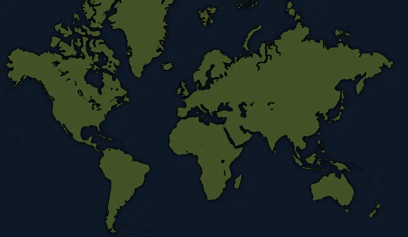 Map: World Map Without Borders or Antarctica