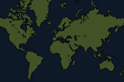Map: World Map Without Borders or Antarctica