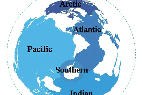 Map: World Ocean Map 5 Oceans