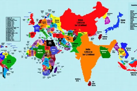 Map: World Population Map 2015