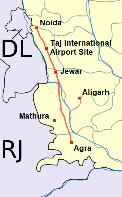 Map: Yamuna Expressway Detailed Map