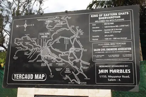 Map: Yercaud Mapyercaudsalemindia