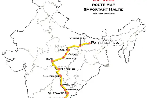 Map: Yesvantpur Patliputra Express Route Map