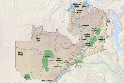 Map: Zambia National Parks Map