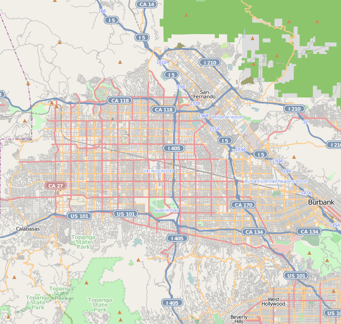 Location Map San Fernando Valley