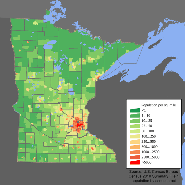 Minnesota Population Map