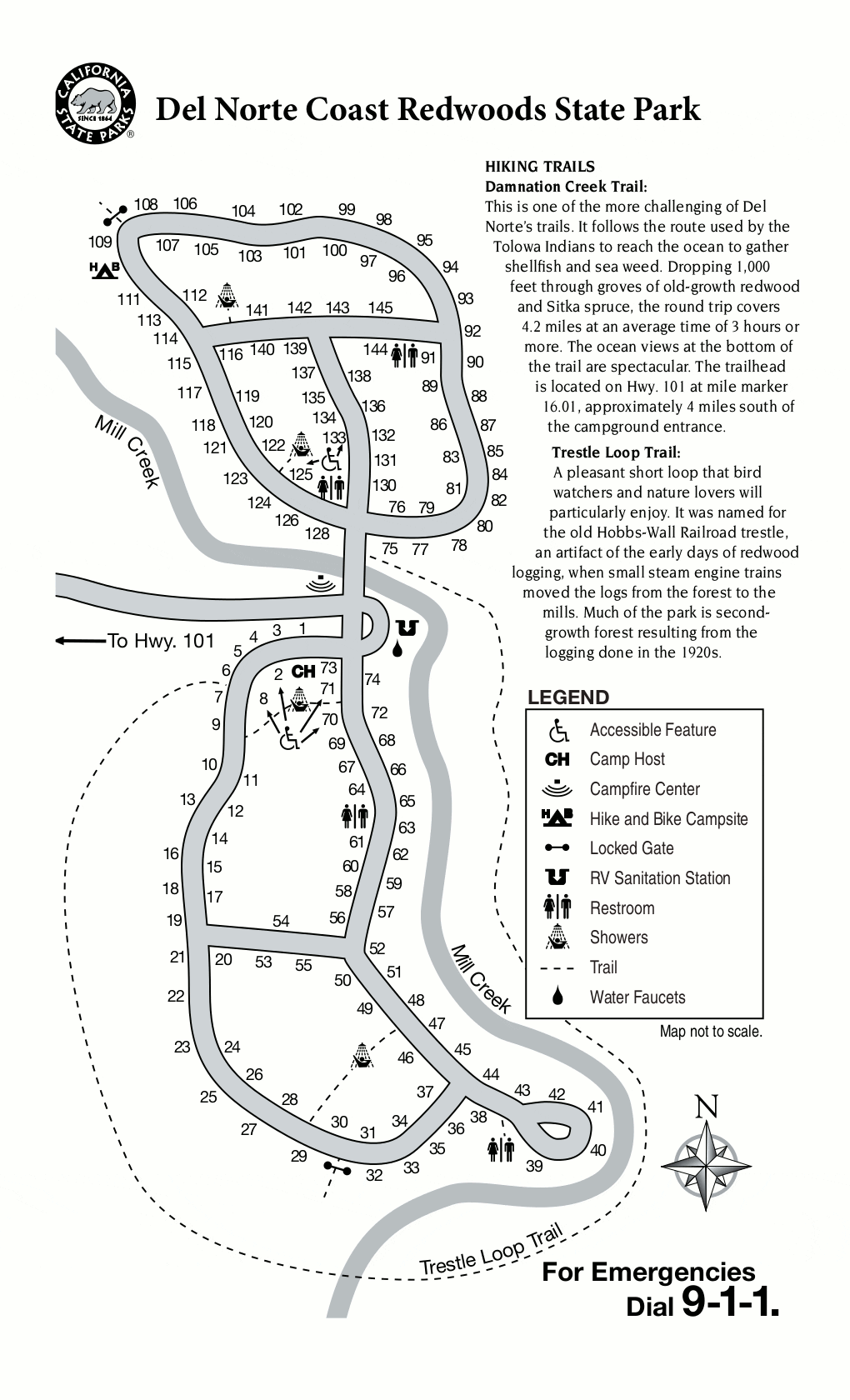 Nps Redwoodmillcreekcampgroundmap