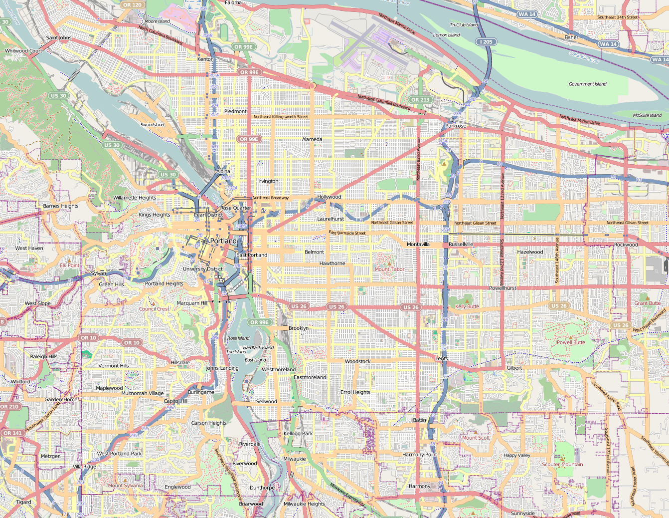 Portland Or Street Map