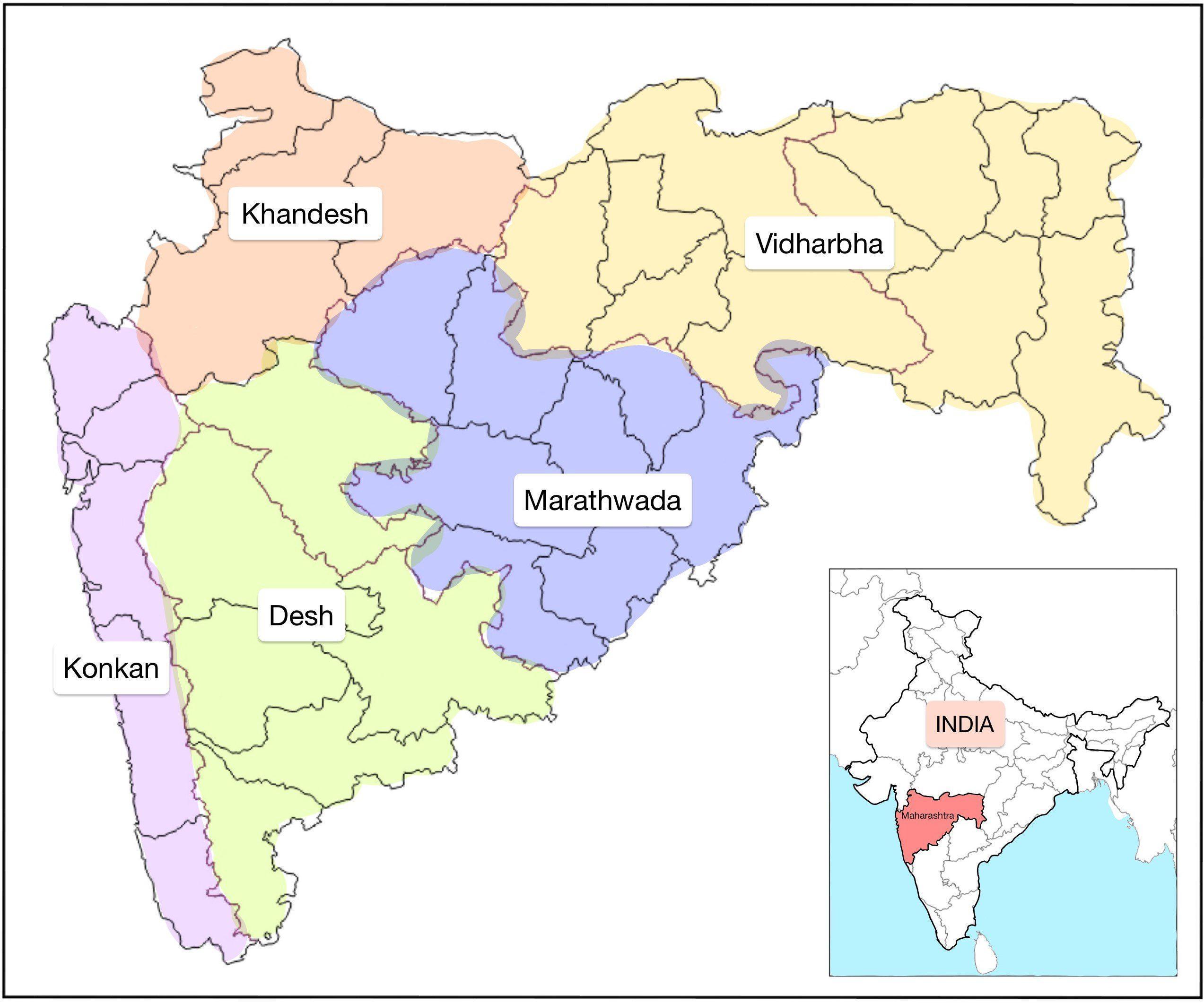 Regional Map Of Maharashtra