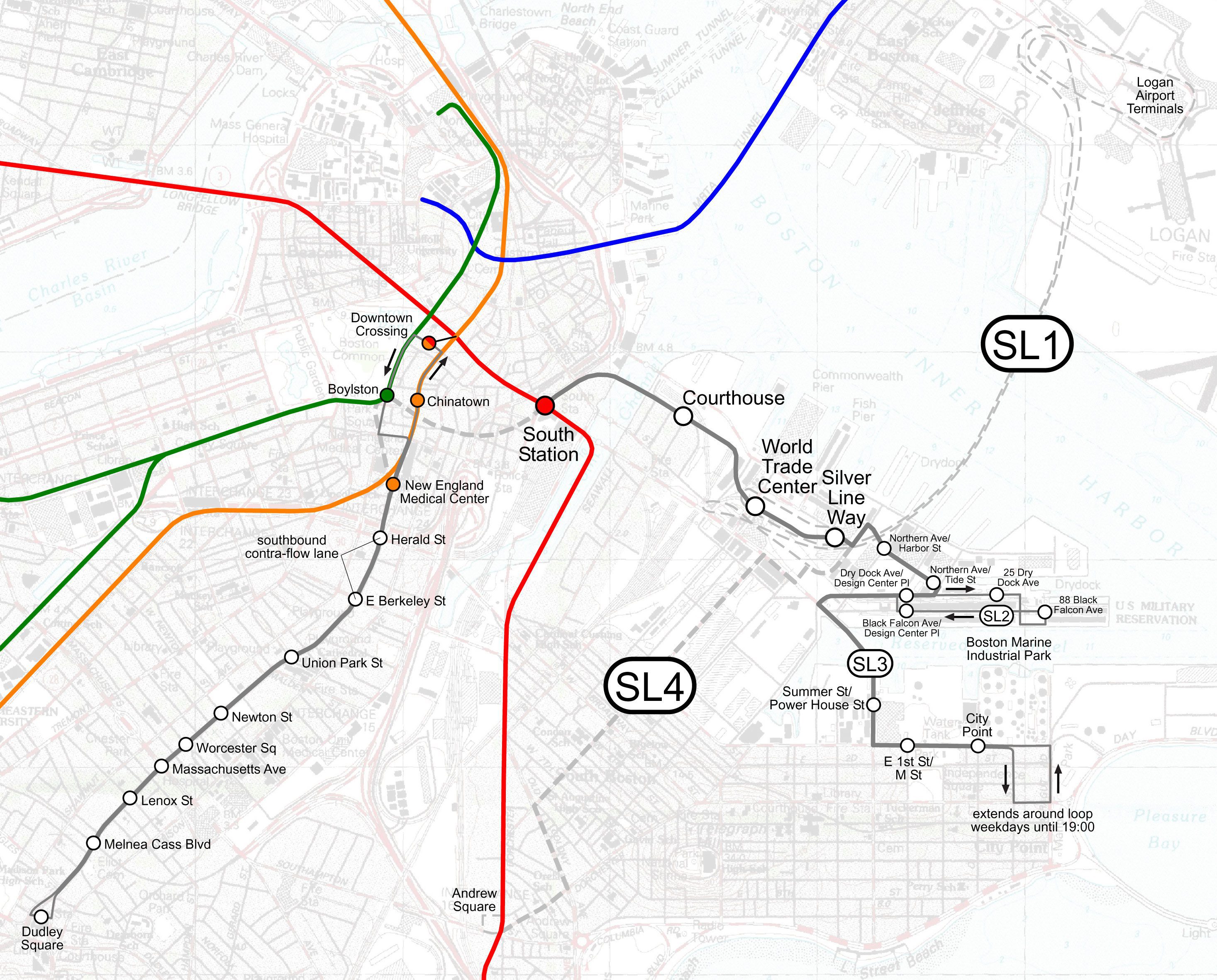 Silver Line Service Plan Map 2005